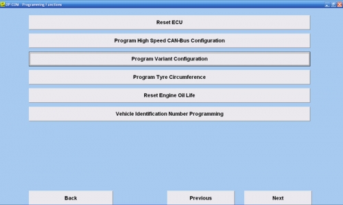 Нажать кнопку Program Variant Configuration