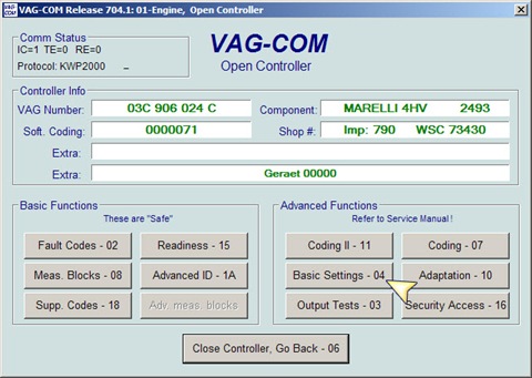Базовые установки VAG Блог: Audi, Volkswagen, Skoda, Seat, Porsche: Базовые установки